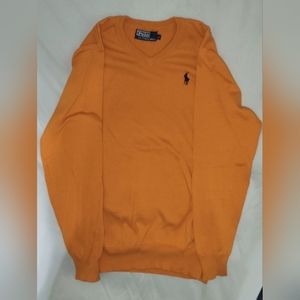Orange Ralph Lauren Cotton V neck Sweater